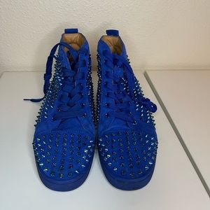 Christian Louboutin Blue Spike Sneakers